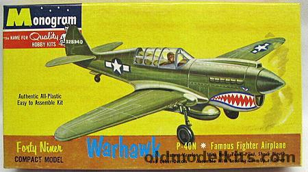 Monogram 1/64 Warhawk P-40N Fighter, P402-49 plastic model kit